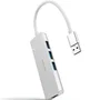 Nanocable Hub USB 3.0 a 4xUSB-A Plata Aluminio 18cm